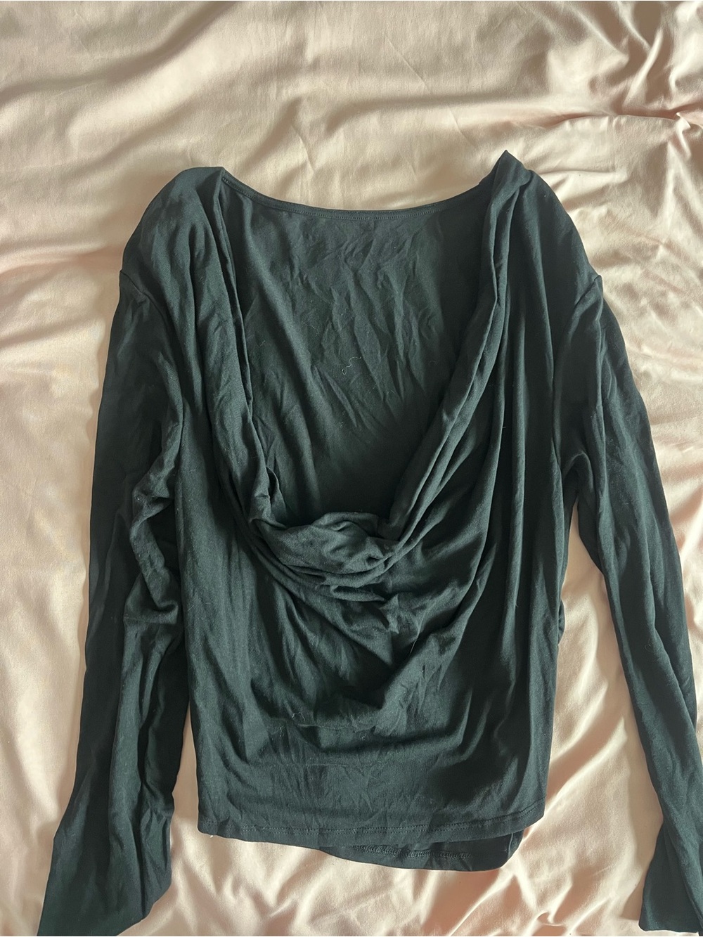 Draped Back Long-Sleeve Top